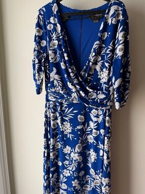 Jessica Howard Blue Floral Midi Dress Size 14